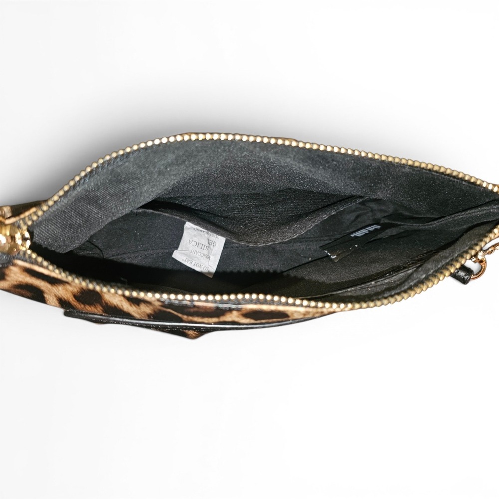 Bebe‎ Leopard Print Wristlet Women One Size Brown Black New Animal Print Clutch - Picture 5 of 6